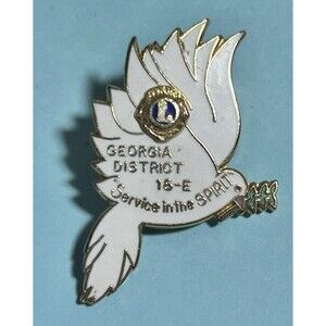 Vintage Service In Spirit  Georgia White Dove  Lions Club District 18-E Pin ￼